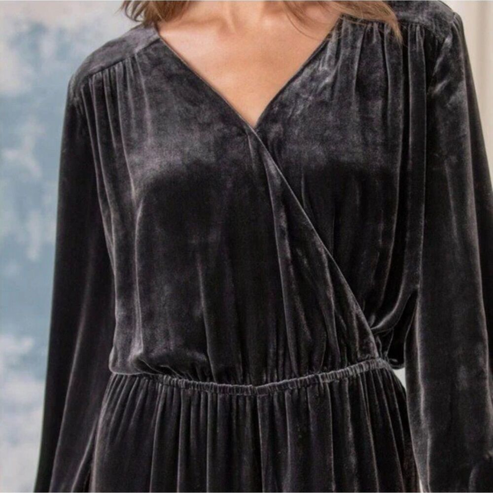 SUNDANCE Aviana Velvet Jumpsuit, Silk Blend, Deep Burgundy, Sz M - Picture 6 of 16